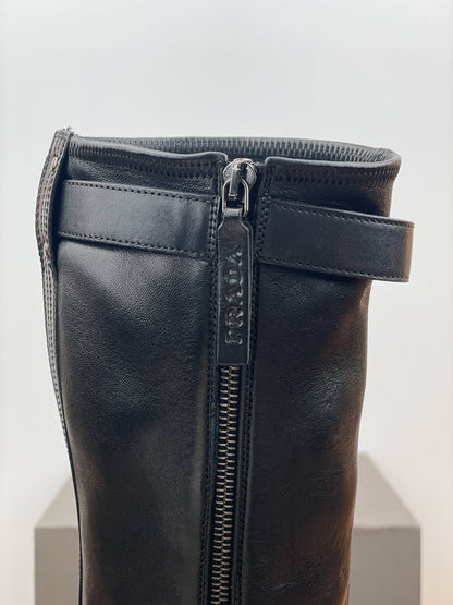 Prada 2000s Knee High Double-Buckle Riding Boots