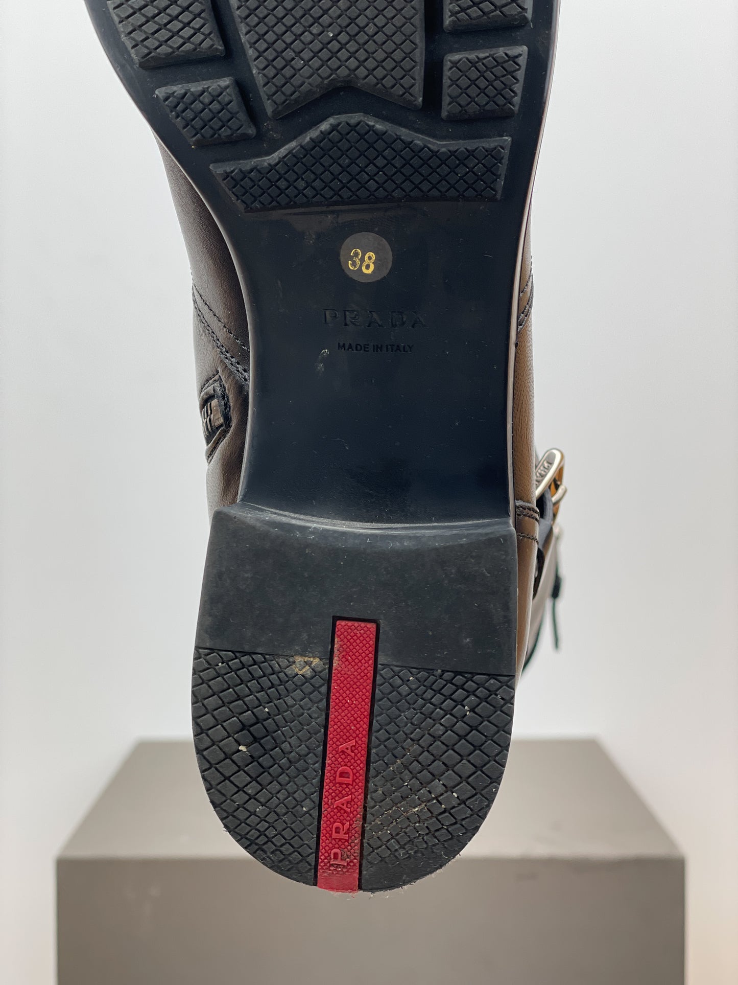 Prada 2000s Knee High Double-Buckle Riding Boots