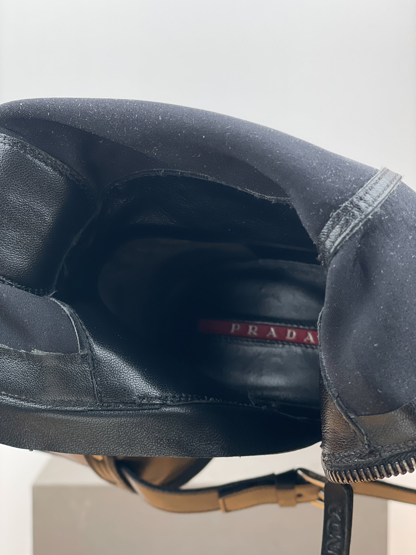 Prada 2000s Knee High Double-Buckle Riding Boots
