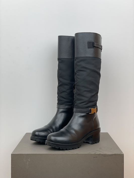 Prada 2000s Hybrid Buckle Biker Boots
