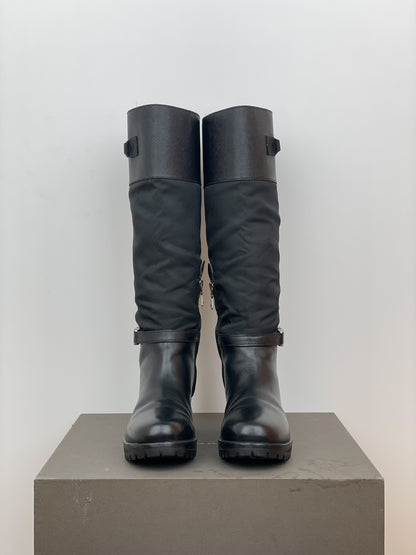 Prada 2000s Hybrid Buckle Biker Boots
