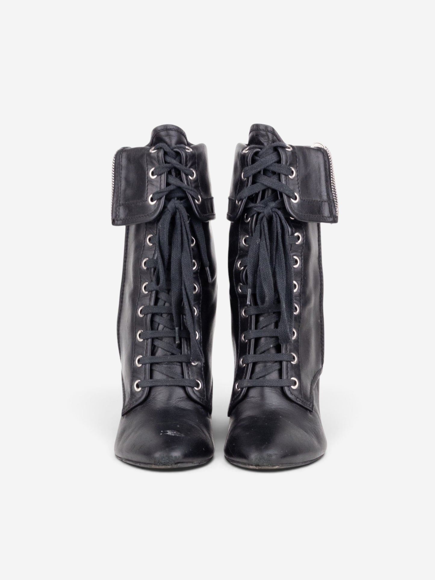 Balmain by Decarnin x Giuseppe Zanotti 2010s Zipper Ankle Heel Boots – back view