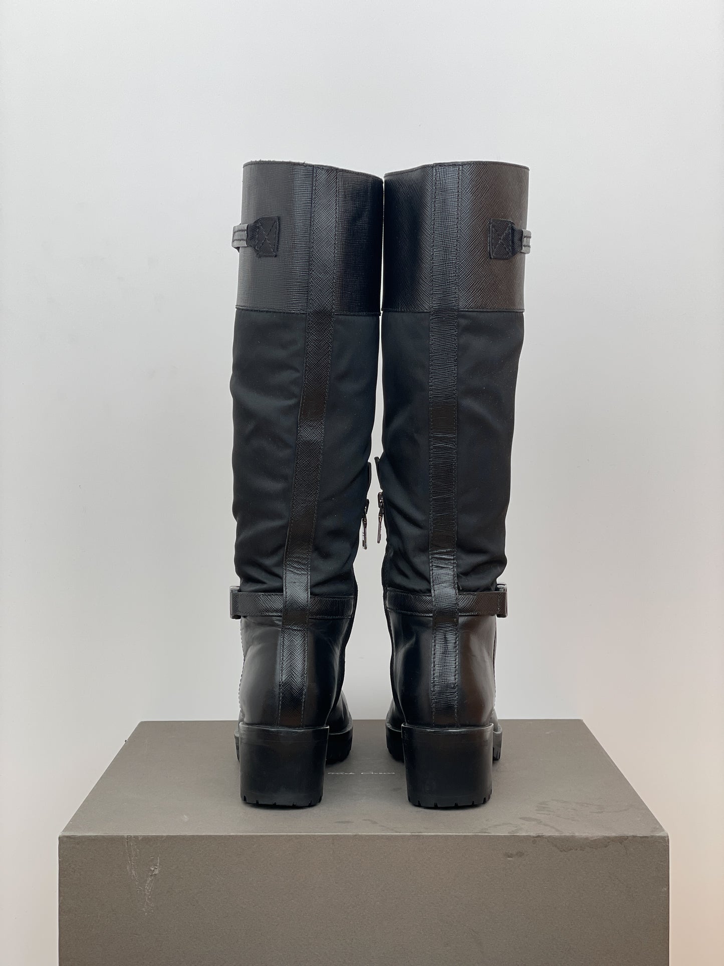 Prada 2000s Hybrid Buckle Biker Boots