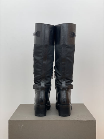 Prada 2000s Hybrid Buckle Biker Boots