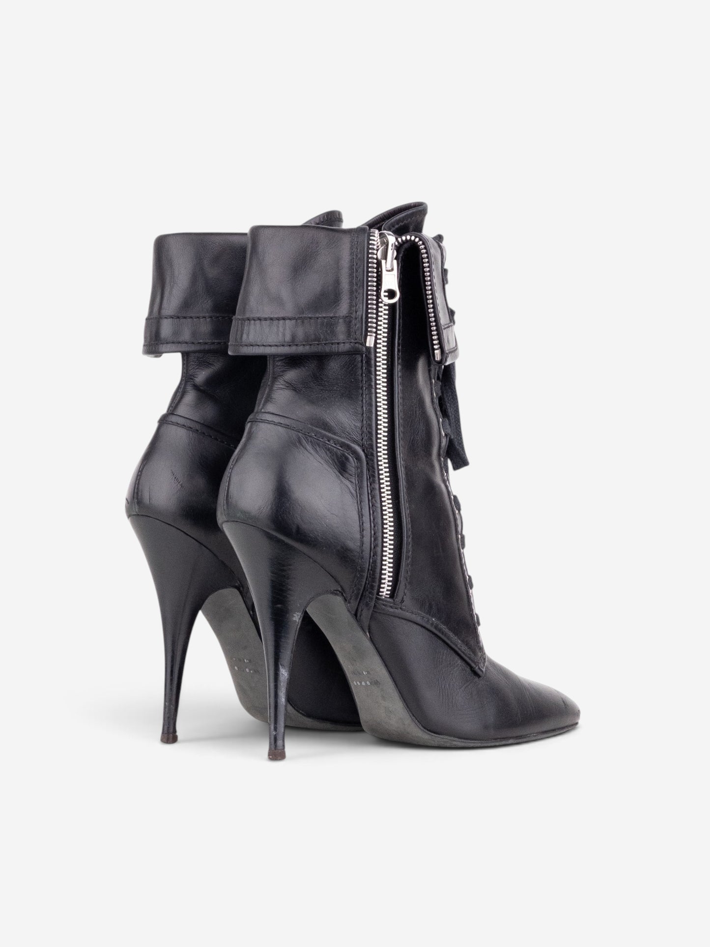 Balmain by Decarnin x Giuseppe Zanotti 2010s Zipper Ankle Heel Boots – side view