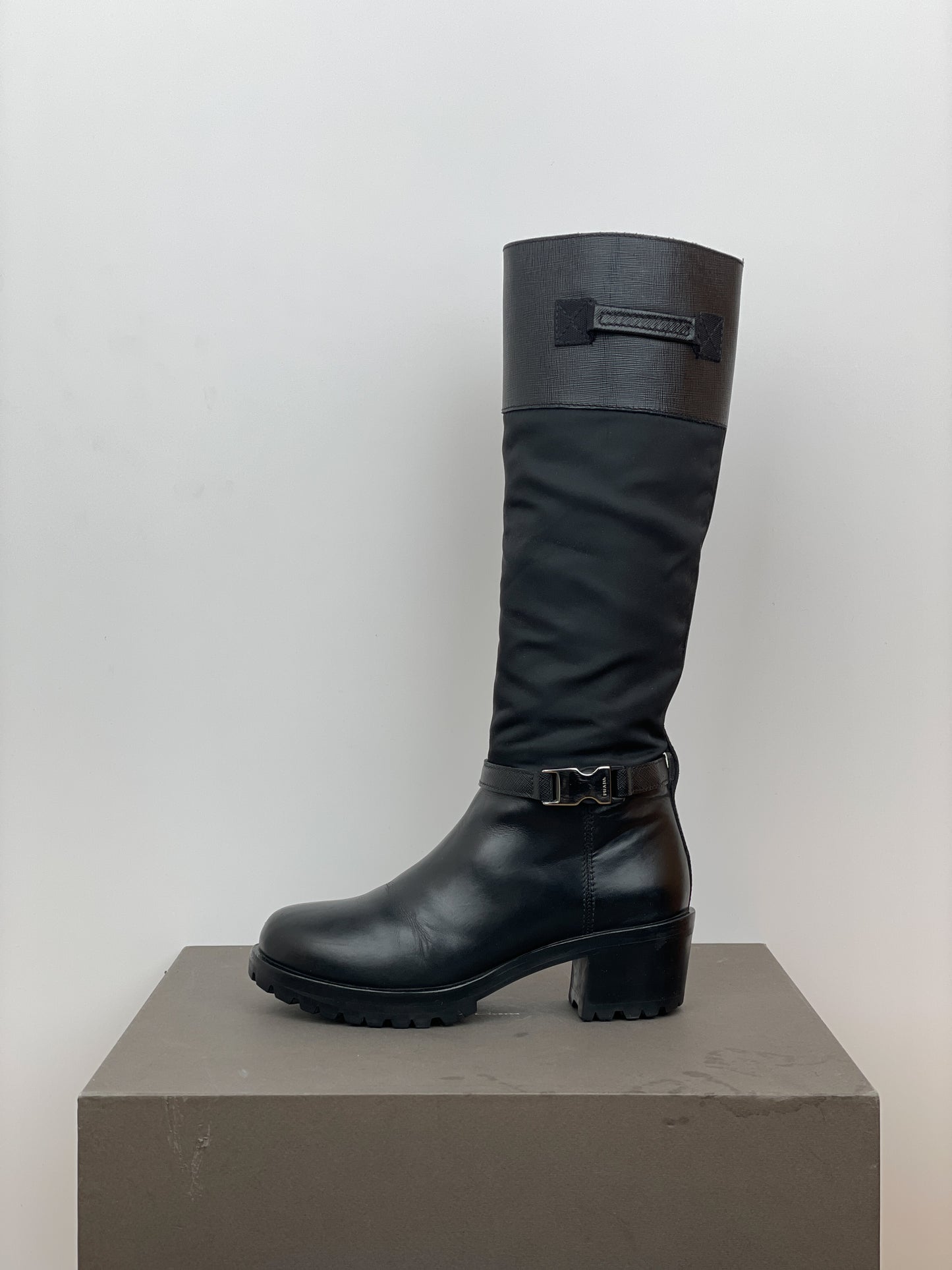 Prada 2000s Hybrid Buckle Biker Boots