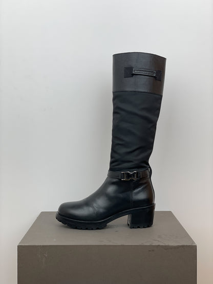 Prada 2000s Hybrid Buckle Biker Boots