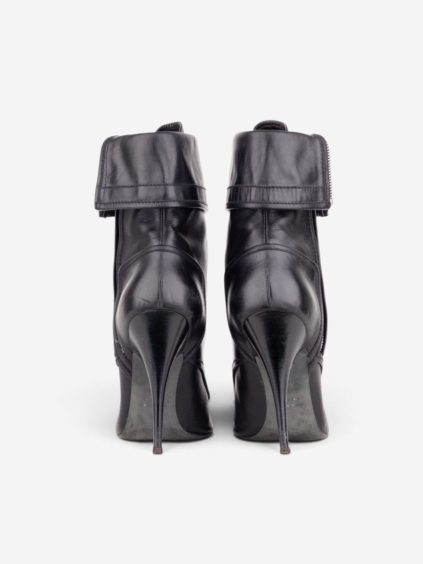 Balmain by Decarnin x Giuseppe Zanotti 2010s Zipper Ankle Heel Boots – side view