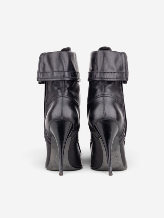 Balmain by Decarnin x Giuseppe Zanotti 2010s Zipper Ankle Heel Boots – side view