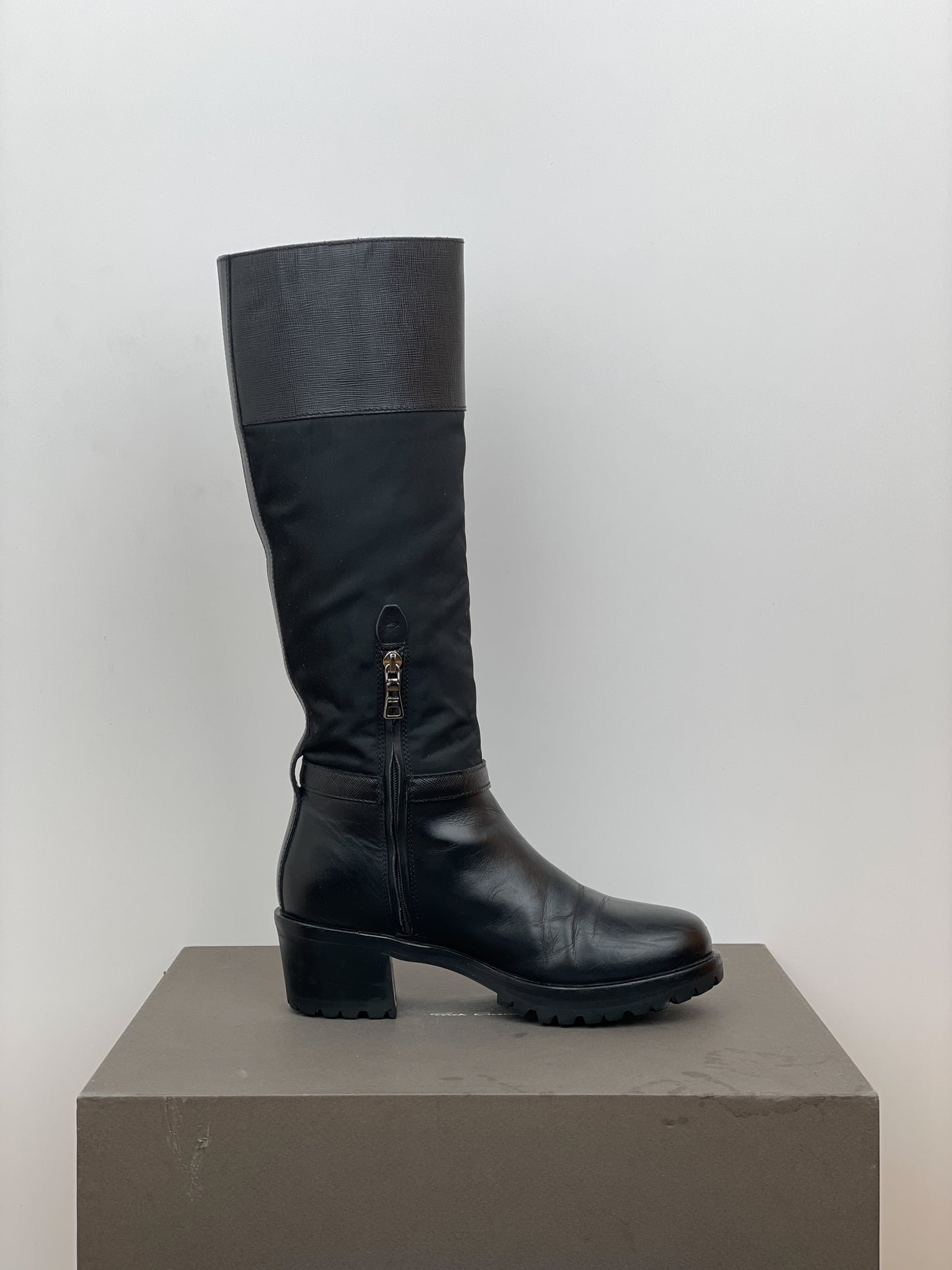 Prada 2000s Hybrid Buckle Biker Boots