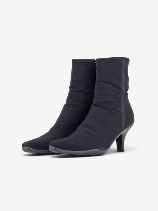 Prada 2000s Sports Neoprene Kitten Heel Ankle Boots – front view