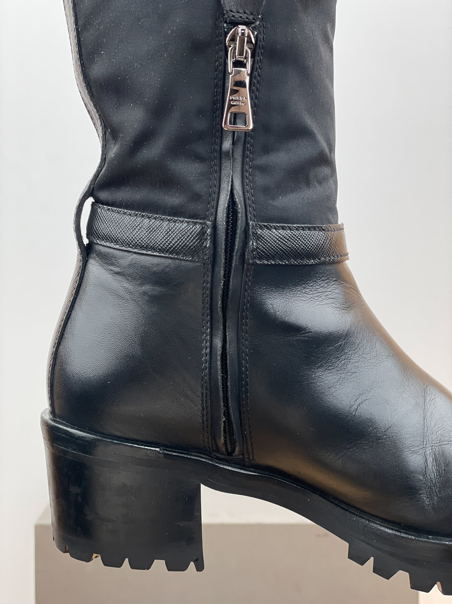 Prada 2000s Hybrid Buckle Biker Boots