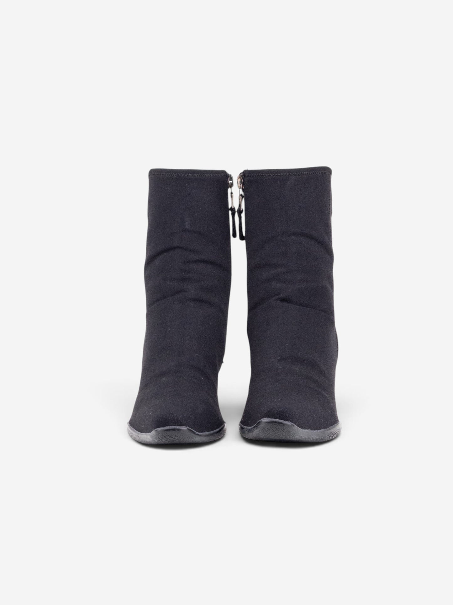 Prada 2000s Sports Neoprene Kitten Heel Ankle Boots – back view