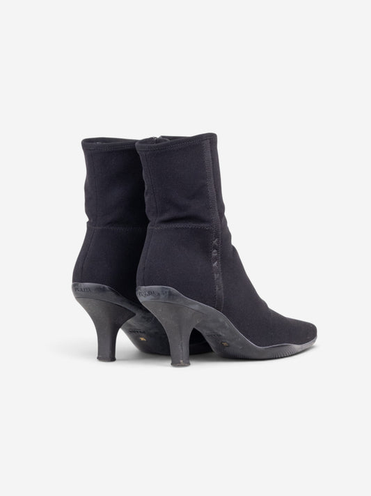 Prada 2000s Sports Neoprene Kitten Heel Ankle Boots – side view