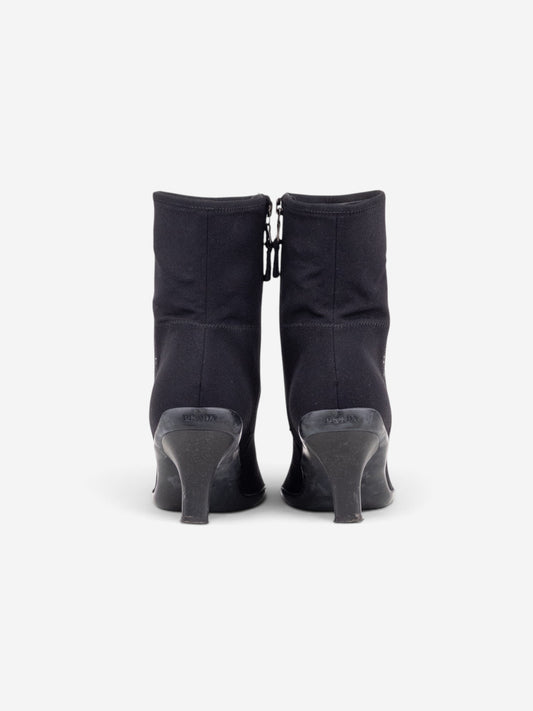 Prada 2000s Sports Neoprene Kitten Heel Ankle Boots – side view