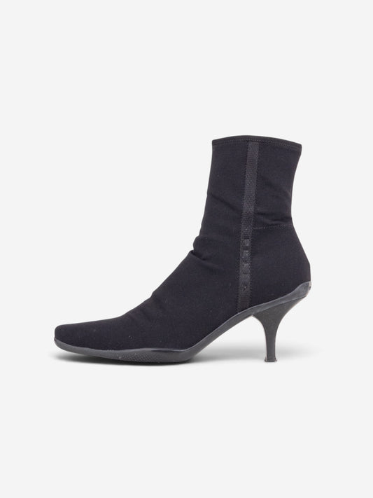 Prada 2000s Sports Neoprene Kitten Heel Ankle Boots – side view