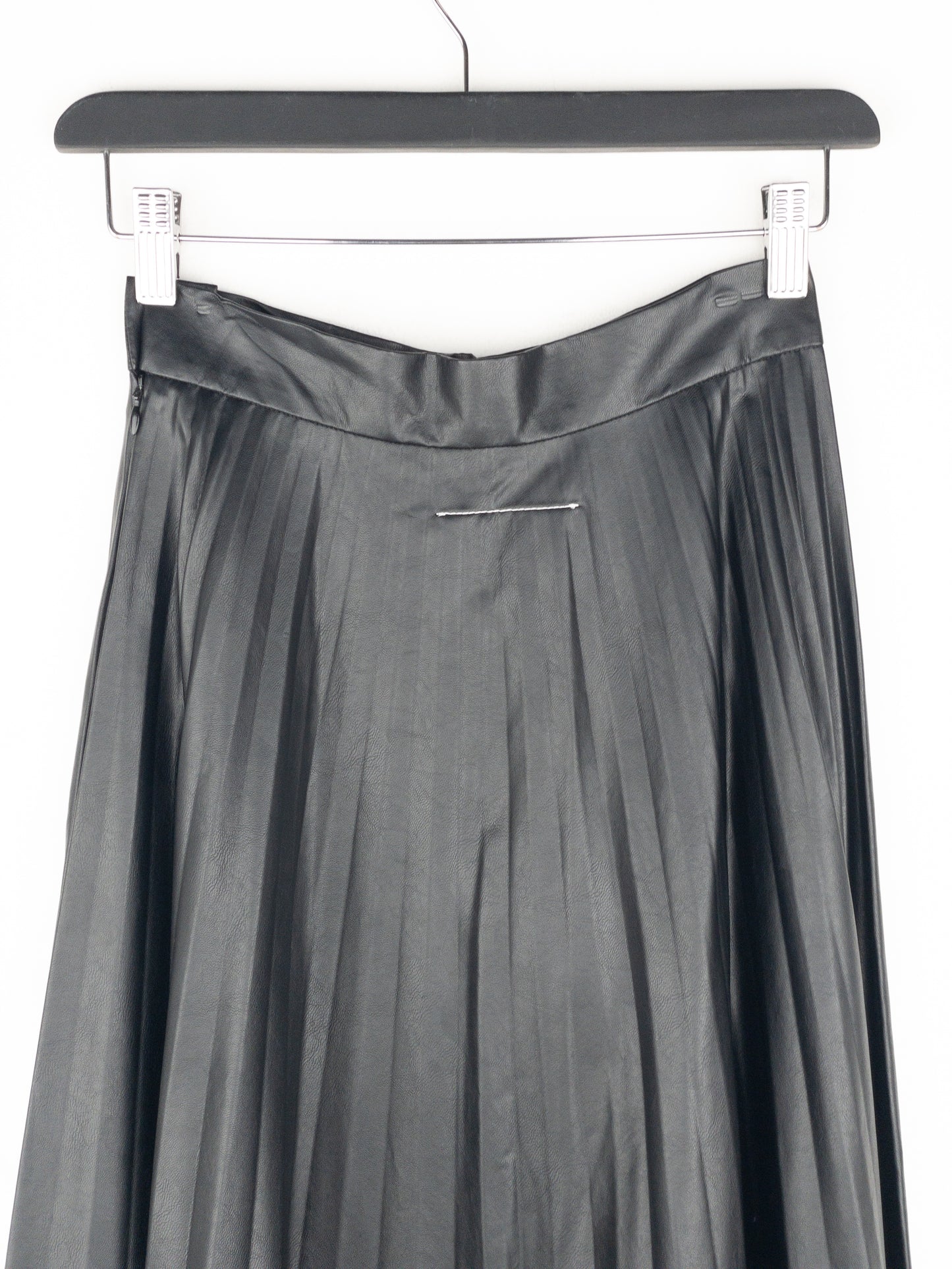 Maison Margiela MM6 Pleated Faux Leather Maxi Skirt