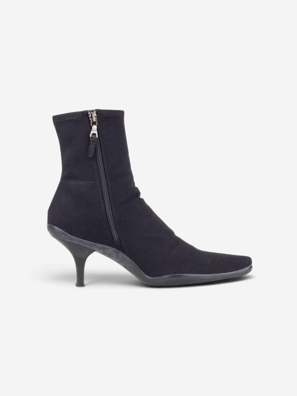 Prada 2000s Sports Neoprene Kitten Heel Ankle Boots – side view