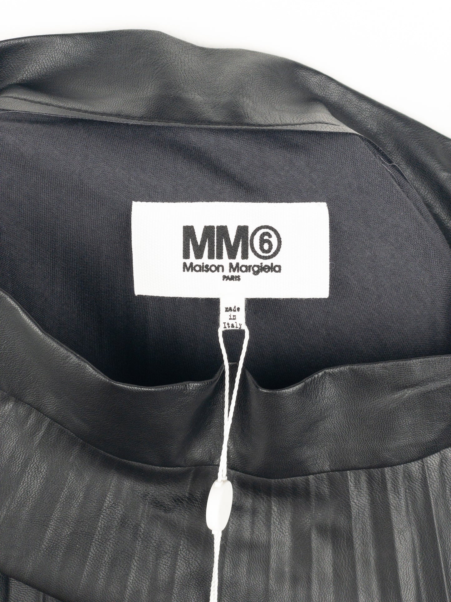 Maison Margiela MM6 Pleated Faux Leather Maxi Skirt