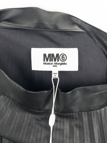 Maison Margiela MM6 Pleated Faux Leather Maxi Skirt