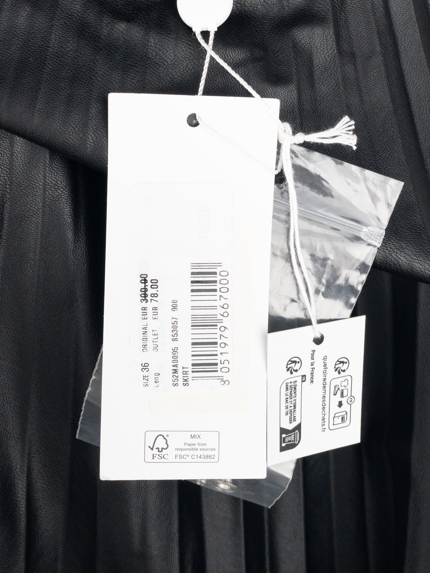 Maison Margiela MM6 Pleated Faux Leather Maxi Skirt