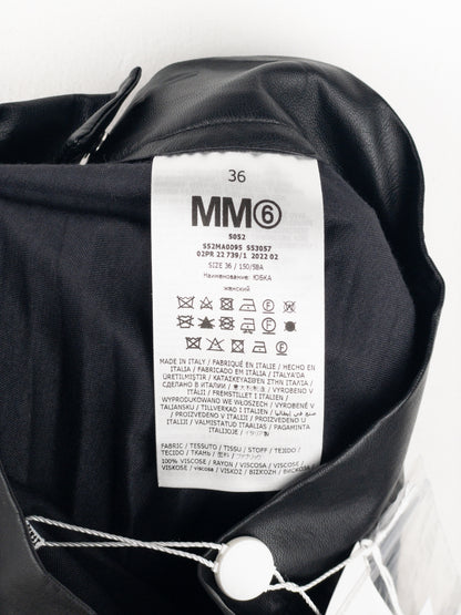 Maison Margiela MM6 Pleated Faux Leather Maxi Skirt