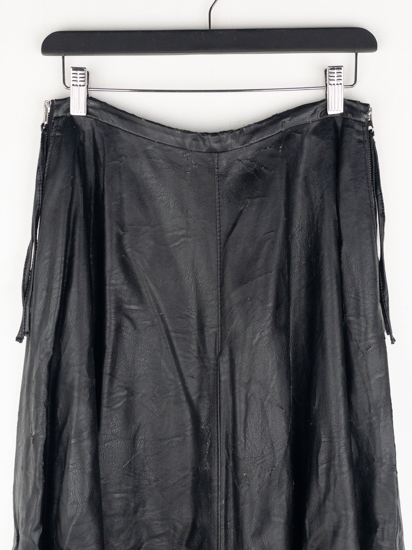Maison Margiela MM6 Pleated Faux Leather Maxi Skirt