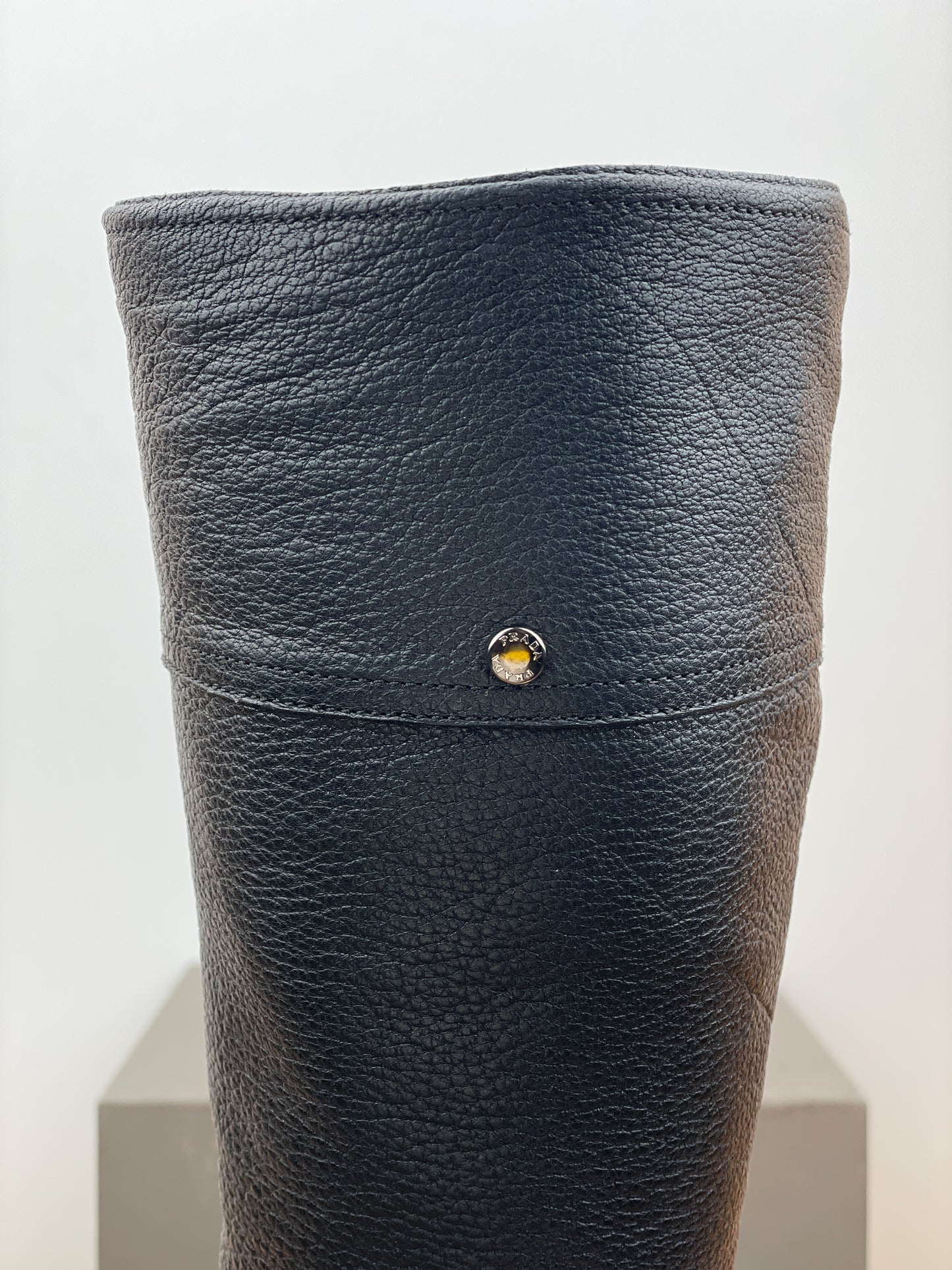 Prada 2000s Knee-High Biker Heel Boots