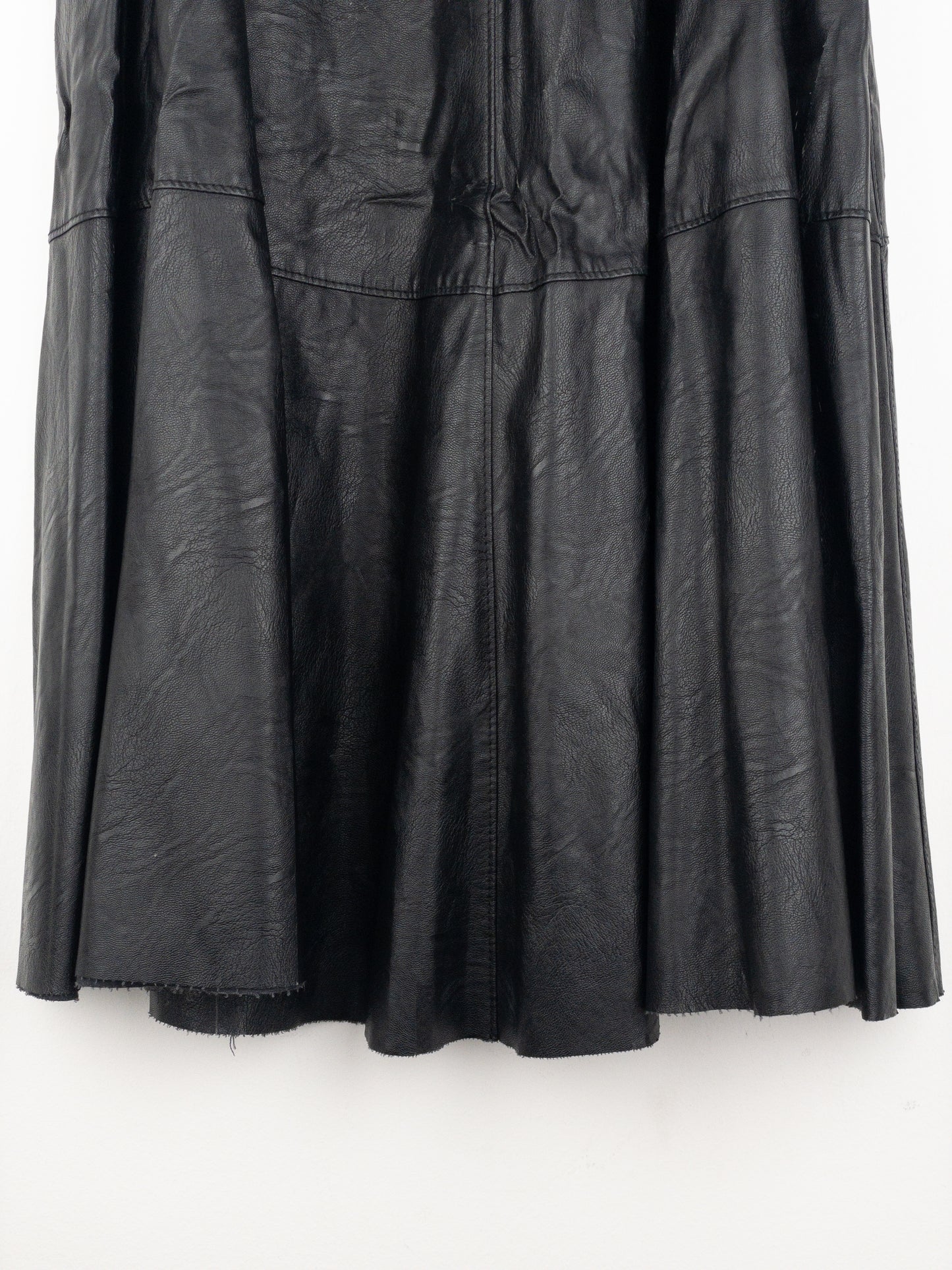 Maison Margiela MM6 Pleated Faux Leather Maxi Skirt