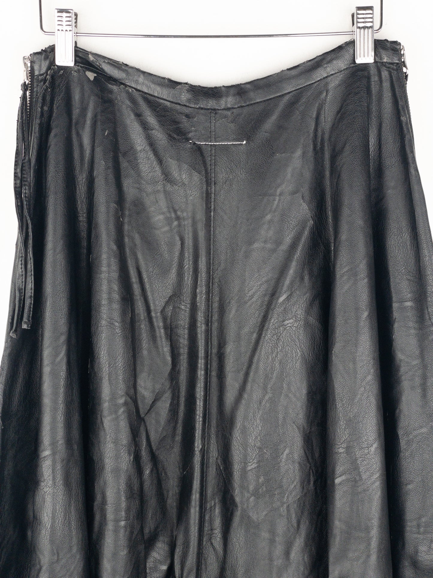 Maison Margiela MM6 Pleated Faux Leather Maxi Skirt