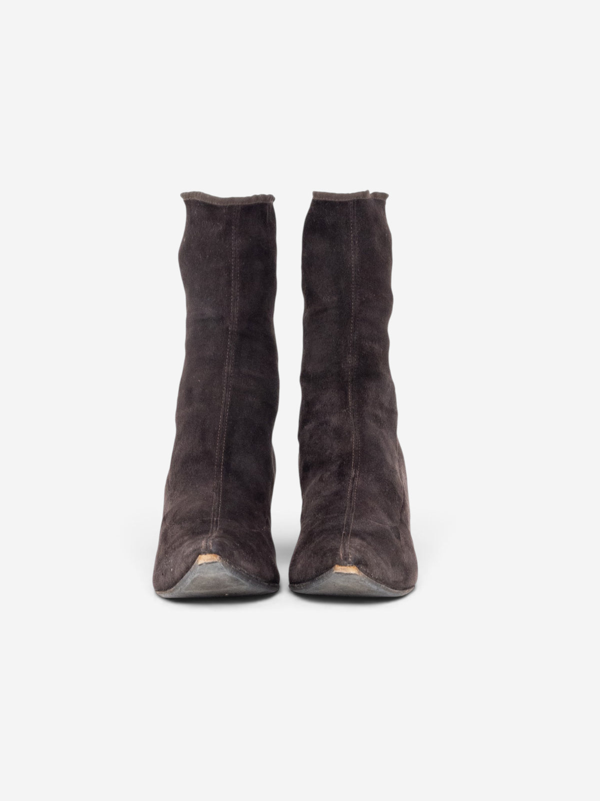 Gucci by Tom Ford SS02 Bamboo Heel Suede Ankle Boots – back view