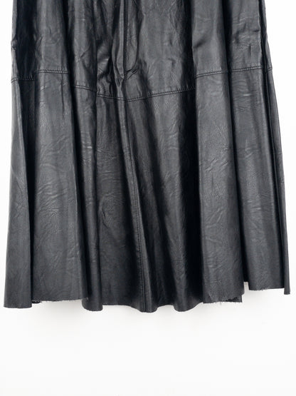 Maison Margiela MM6 Pleated Faux Leather Maxi Skirt