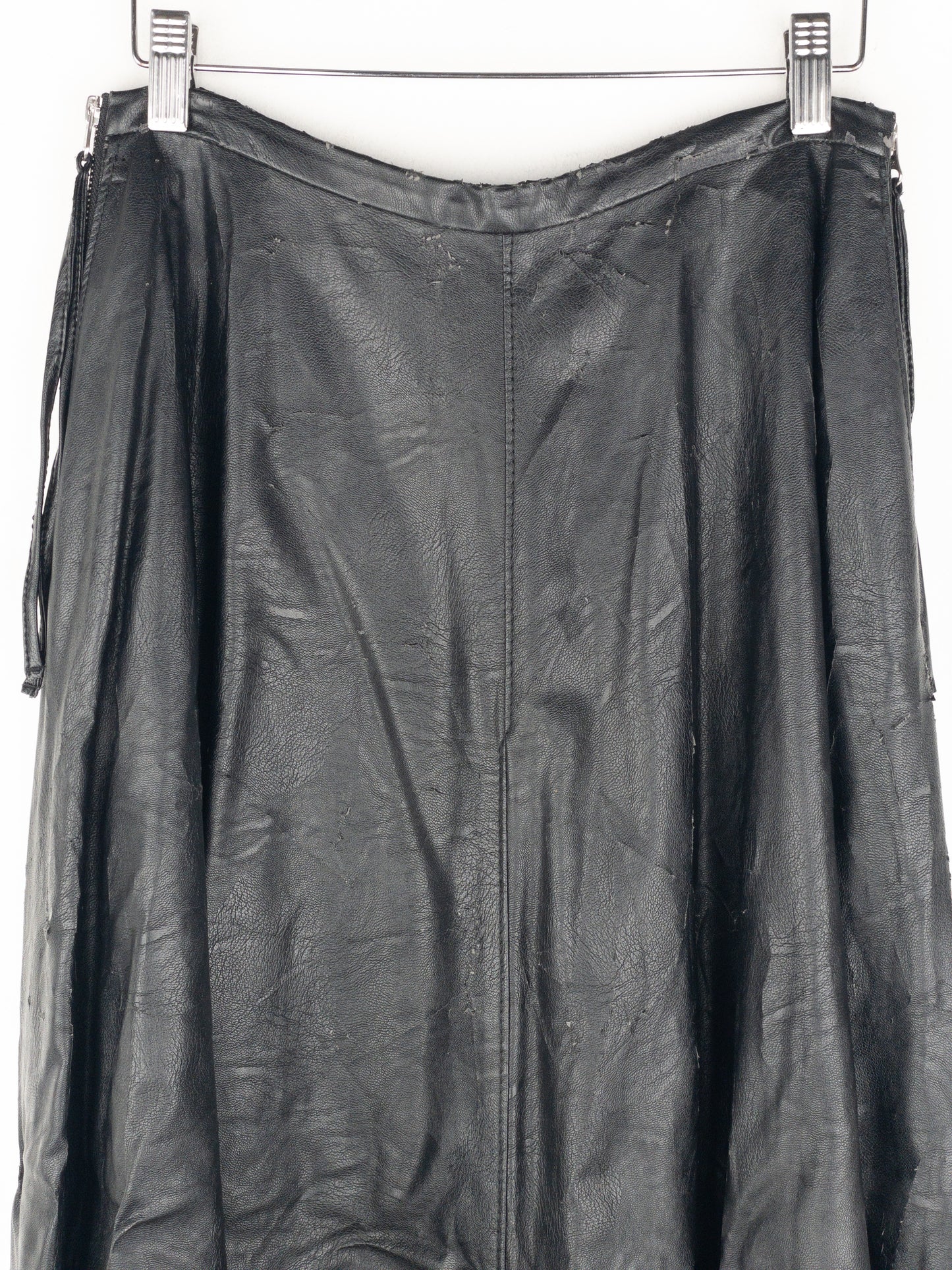 Maison Margiela MM6 Pleated Faux Leather Maxi Skirt