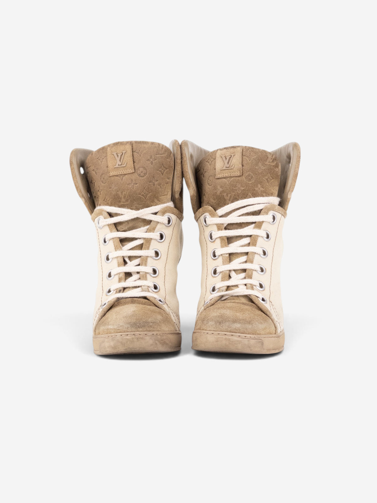 Louis Vuitton by Marc Jacobs 2010s Batignolles Monogram Wedge Sneaker Heels – back view
