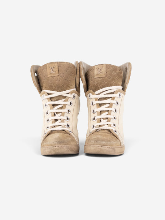 Louis Vuitton by Marc Jacobs 2010s Batignolles Monogram Wedge Sneaker Heels – back view
