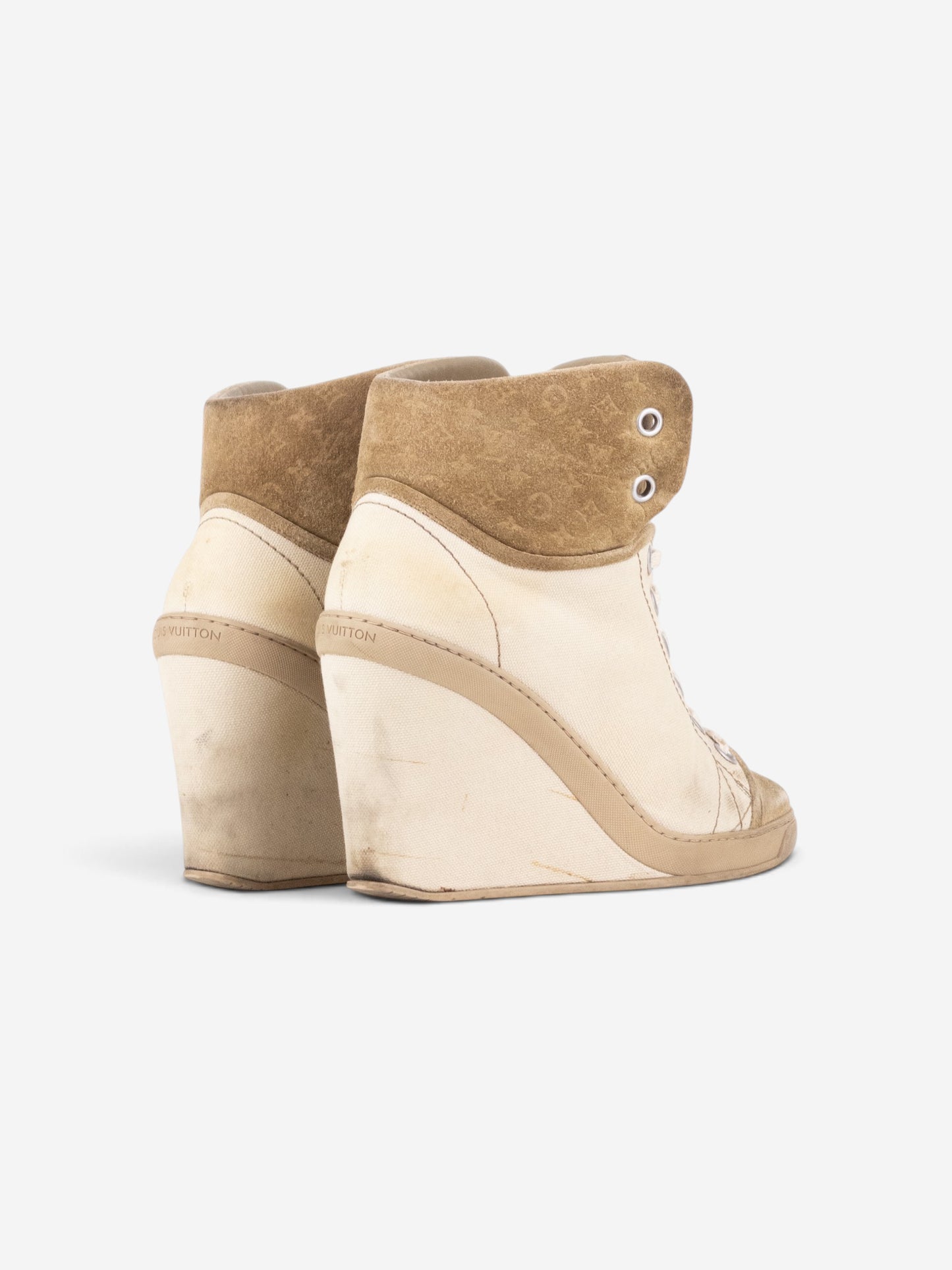Louis Vuitton by Marc Jacobs 2010s Batignolles Monogram Wedge Sneaker Heels – side view