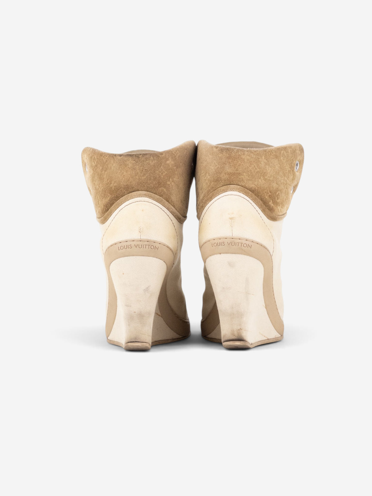 Louis Vuitton by Marc Jacobs 2010s Batignolles Monogram Wedge Sneaker Heels – side view
