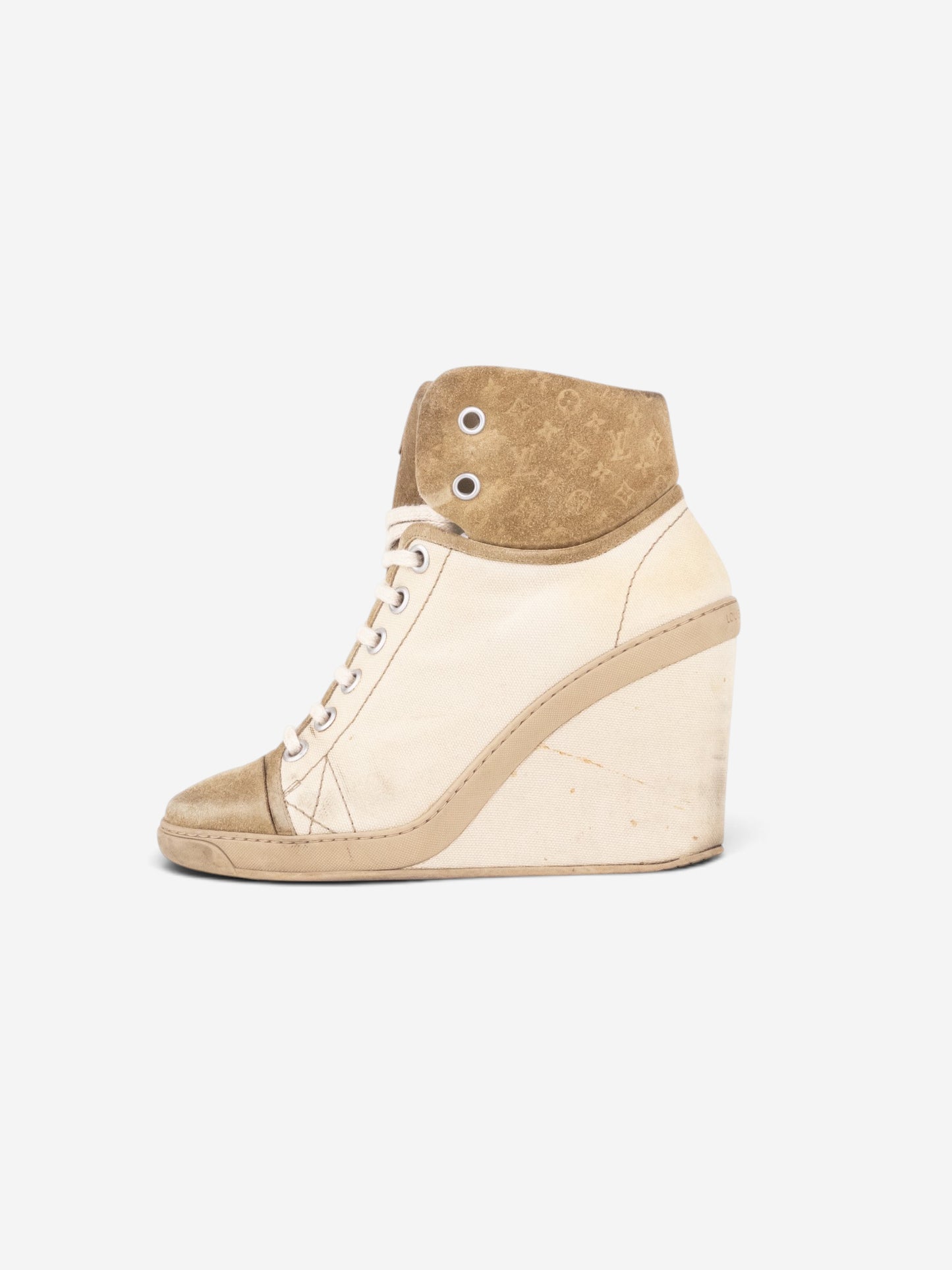 Louis Vuitton by Marc Jacobs 2010s Batignolles Monogram Wedge Sneaker Heels – side view