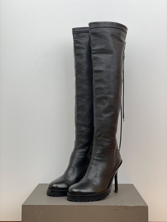 Ann Demeulemeester Stiletto Heel Knee Boots