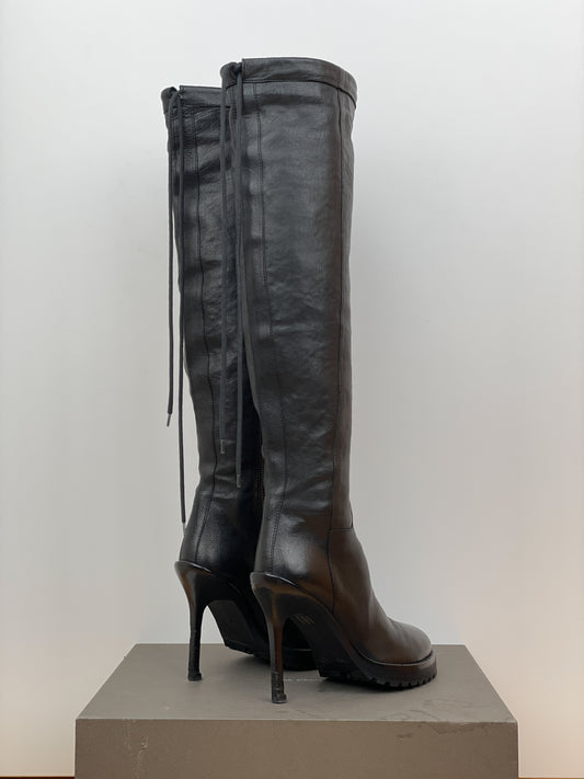 Ann Demeulemeester Stiletto Heel Knee Boots