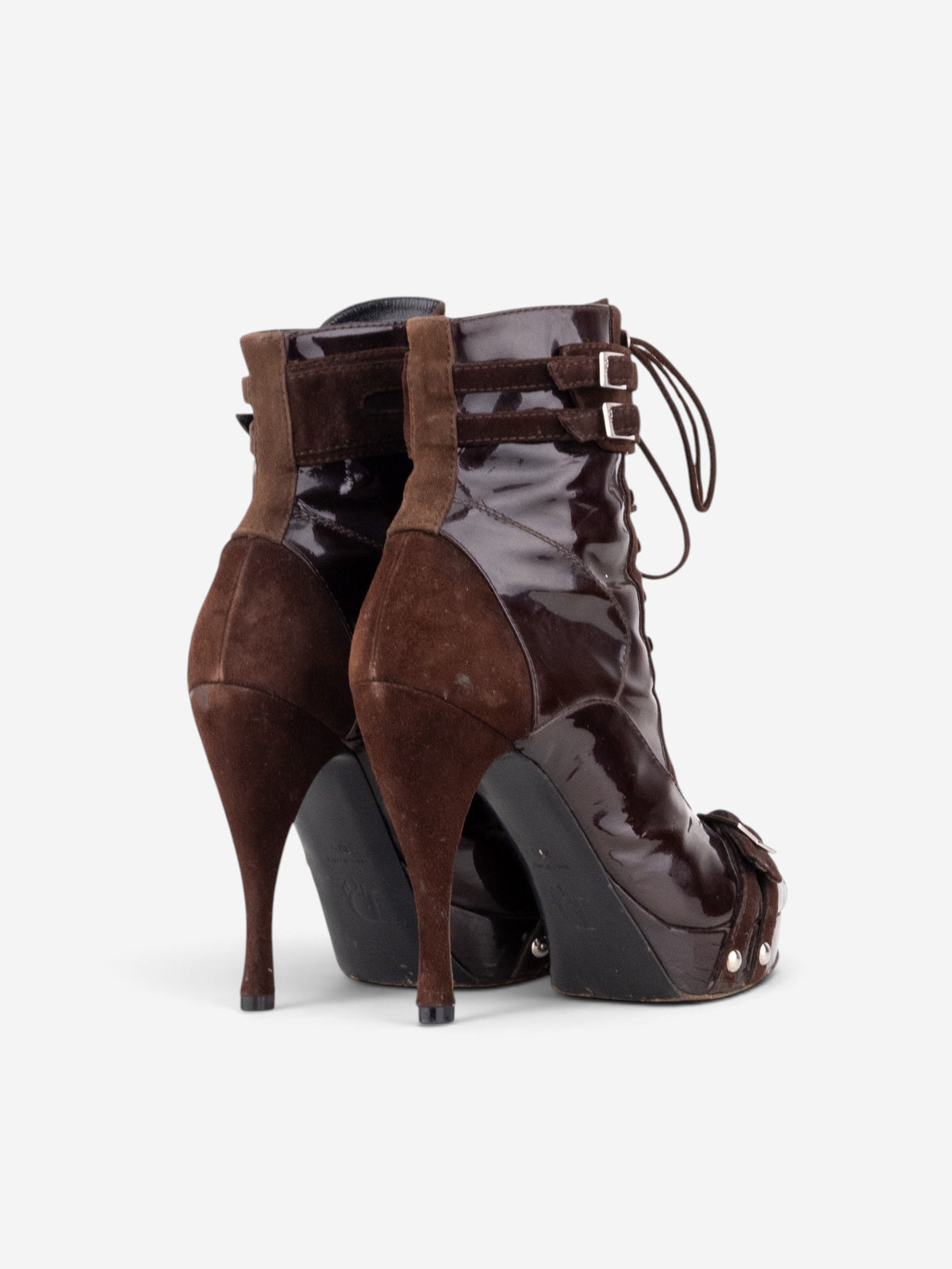Dior by Galliano SS03 Lace-Up Bondage Ankle Heel Boots – side view