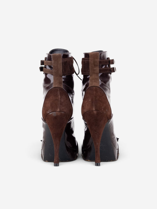 Dior by Galliano SS03 Lace-Up Bondage Ankle Heel Boots – side view