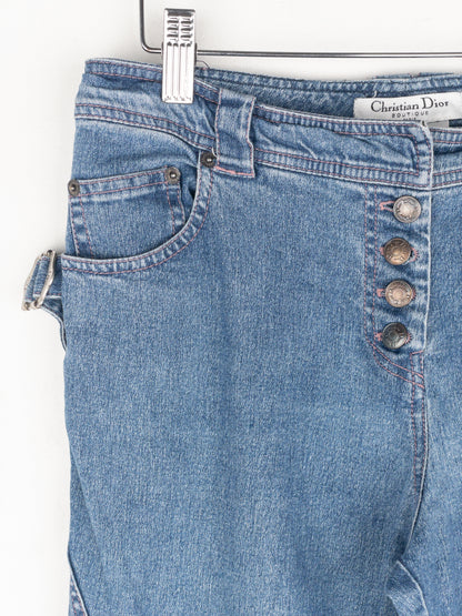Dior by Galliano SS03 Flared Boot Cut Bondage Denim Jeans