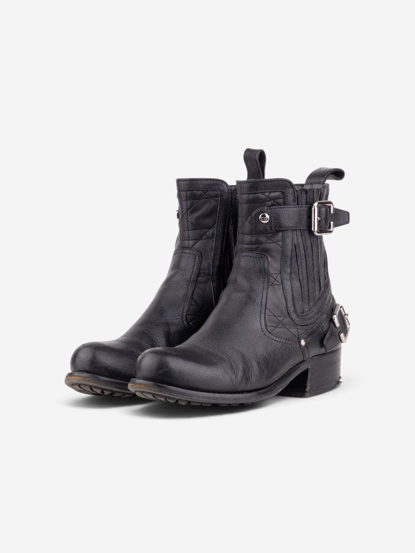 Dior by Galliano 2000s Biker Moto Ankle Boots – front view