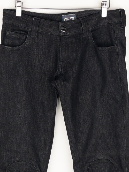 Jean Paul Gaultier 2000s Lace Bondage Denim Biker Jeans – photo 3