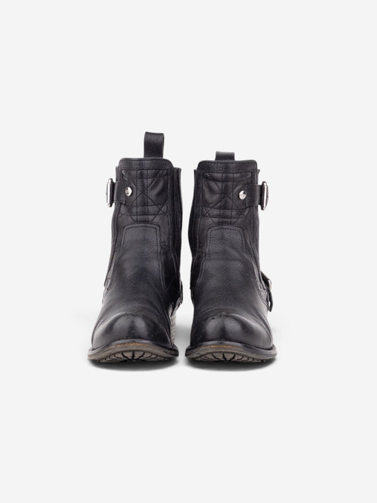 Dior by Galliano 2000s Biker Moto Ankle Boots – back view