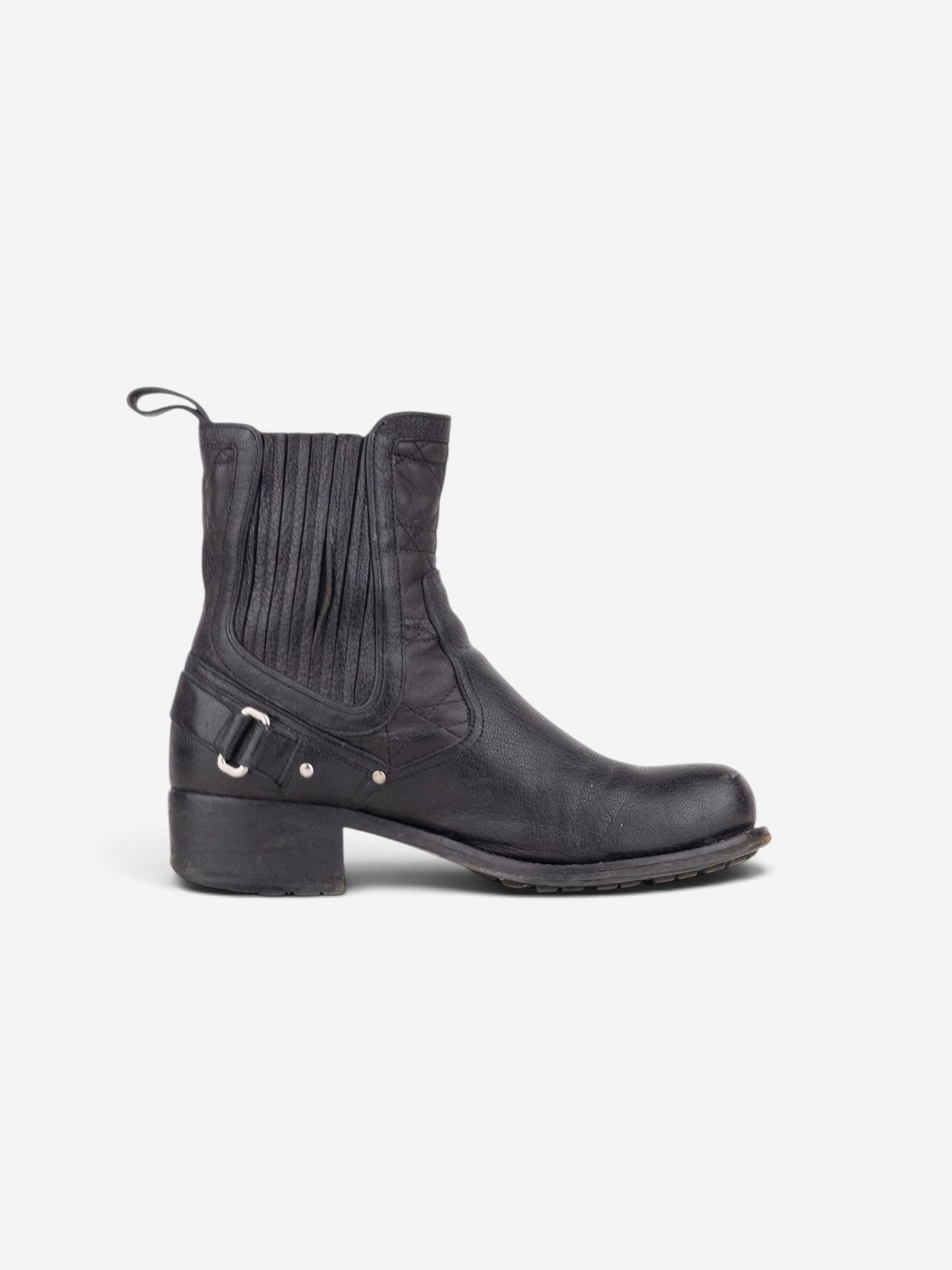 Dior by Galliano 2000s Biker Moto Ankle Boots – side view