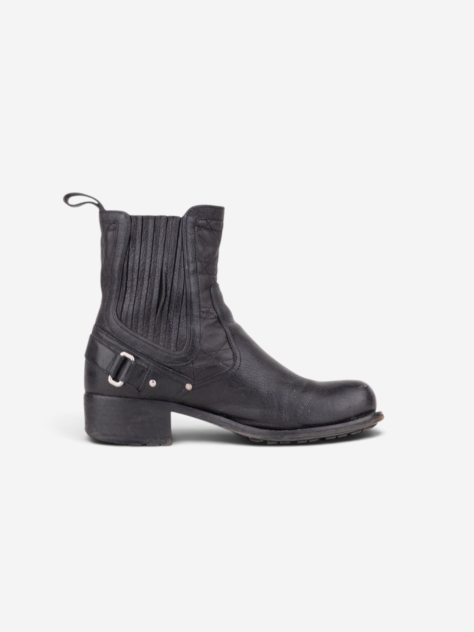 Dior by Galliano 2000s Biker Moto Ankle Boots – side view