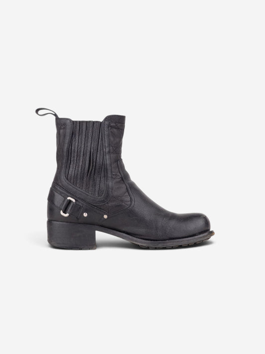 Dior by Galliano 2000s Biker Moto Ankle Boots – side view