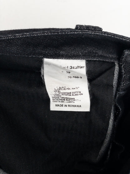 Jean Paul Gaultier 2000s Lace Bondage Denim Biker Jeans